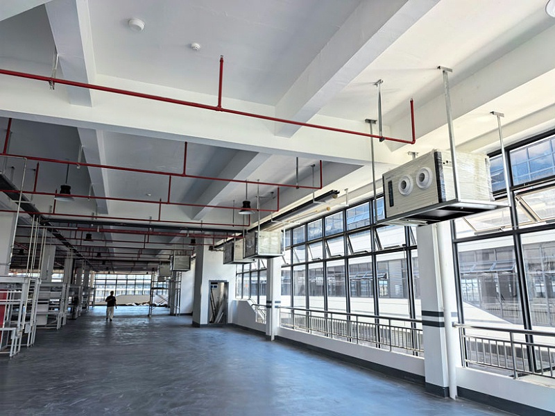 工業(yè)車間制冷降溫新方案，應用蒸發(fā)冷省電空調-臥式射流空調