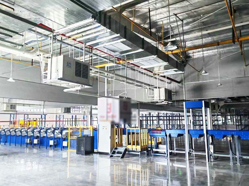 工業(yè)車(chē)間制冷降溫，應(yīng)用蒸發(fā)冷省電空調(diào)-吊掛百葉機(jī)組